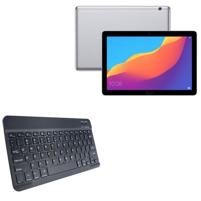 BoxWave Keyboard Compatible with Honor Pad 5 10.1 - SlimKeys Bluetooth Keyboard, Portable Thin with Chiclet-Style Keys - Jet Black