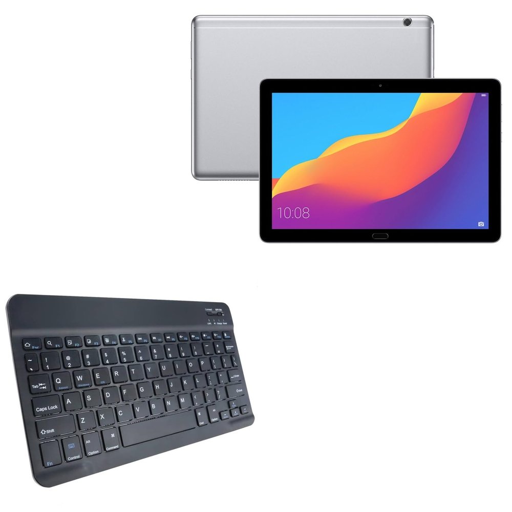 BoxWave Keyboard Compatible with Honor Pad 5 10.1 - SlimKeys Bluetooth Keyboard, Portable Thin with Chiclet-Style Keys - Jet Black