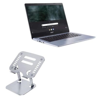 BoxWave Stand and Mount Compatible with Acer Chromebook 314 (CB314-1HT) - Executive VersaView Laptop Stand, Ergonomic Adjustable Viewing Angle Metallic Riser - Metallic Silver
