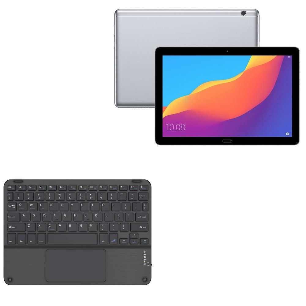 BoxWave Keyboard Compatible with Honor Pad 5 10.1 - SlimKeys Bluetooth Keyboard with Trackpad, Portable Slim TouchPad - Jet Black