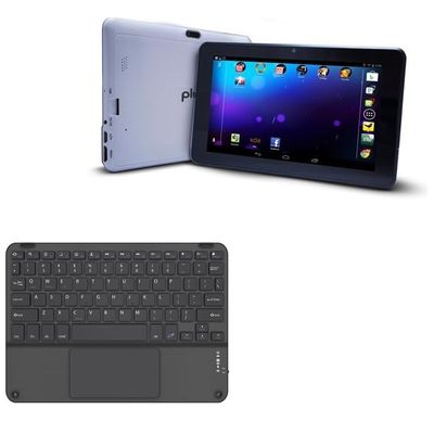 BoxWave Keyboard Compatible with Plum Link II - SlimKeys Bluetooth Keyboard with Trackpad, Portable Slim TouchPad - Jet Black