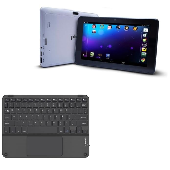 BoxWave Keyboard Compatible with Plum Link II - SlimKeys Bluetooth Keyboard with Trackpad, Portable Slim TouchPad - Jet Black