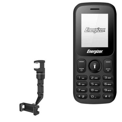 BoxWave Car Mount Compatible with Energizer Energy E10 - Rearview Mirror Car Mount, Rear View Mirror Adjustable GPS Car Mount - Jet Black