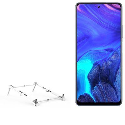 BoxWave Stand and Mount Compatible with Infinix Note 10 Pro - Pocket Aluminum Stand 3-in-1, Portable Multi Angle Viewing Riser - Metallic Silver