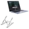 BoxWave Stand and Mount Compatible with Acer Chromebook 314 (CB314-1HT) - Compact QuickSwitch Stand, Portable Multi Angle Viewing Foldable Riser - Metallic Silver