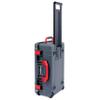 Charcoal Pelican 1535 Air case with Red Handles & latches. Comes with Trekpak dividers & mesh lid organizer. view 2