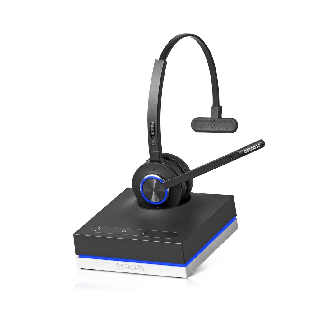 Leitner LH570 2-in-1 Wireless Office Headset with Mic - Computer & Telephone Headset (DECT Headset, not Bluetooth) - 5 Year Warranty - Phone Headsets for Office Phones
