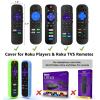 4 Pack Case for Roku Remote, Cover for Hisense/TCL Roku TV Steaming Stick/Express, Silicone Protective Controller Universal Replacement Sleeve Skin Glow in The Dark Pink Green Blue with Lanyards view 2