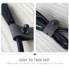 Mikikit 6pcs Leather Cable Management Ties Durable Cord Organizers for Data Cables Earphones More Easy Open Close Buckles Grey Color for Travel and Home Use view 3