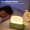 Rink Drink Suteng Cute Desk Decor Toaster Lamp, Toast Bread LED Night Light with Rechargeable and Timer, Kids Night Lights for Bedroom Bedside Living Room Desk Decor Birthday Christmas Gift - Green view 2