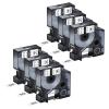 NineLeaf 6 Pack Compatible Industrial Label Tape Replacement for DYMO Rhino 18443 Black on White 9mm Vinyl Permanent Label Tapes 3/8" x 18' for Rhino 5200 4200 1000 3000 5000 6000 Label Makers view 1