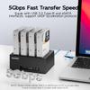 MAIWO 4 Bay Hard Drive Docking Station Cloner for 2.5 3.5 Inch SATA HDD SSD, USB 3.0 5Gbps Speed with UASP, 96TB Capacity, External HDD Duplicator Reader view 2