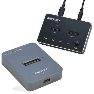 1 Bay M.2 to USB Docking Station + 2 Bay NVMe to USB Docking with Offline Clone