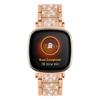 Wrist Strap Compatible for Fitbit Versa 4/Sense 2 Bling Bands for Women, Dressy Metal Stainless Steel Bracelet Rhinestone Jewelry Wristband (Rose Gold) view 4