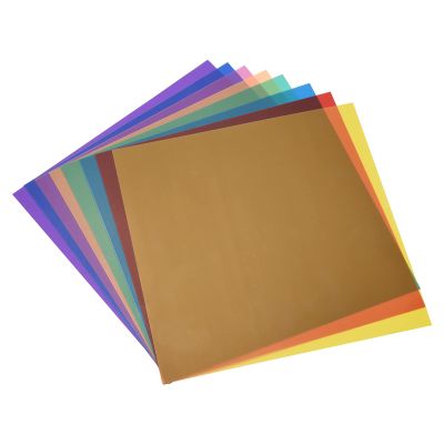Andoer 8 Colours/Set Transparent Gel Ligh Filter 30 x 30 cm/ 12 x 12 in Coloured Overlays Tinted Correction Gels Light Filters Plastic Sheets for LED Light Studio Flash Strobe DJ Light