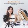 Andoer Andoer Multifunction Smartphone Video Kit with Universal Phone Tripod Stand with Dual Phone Holder 4 Cold Shoe Stands + Table Tripod, Black view 3