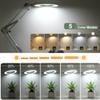 Krstlv 12X Magnifying Glass with Light and Stand, Upgrade Button 5 Color Modes Stepless Dimmable, 2-in-1 LED Lighted Magnifier Light, Hands Free Desk Lamp with Clamp for Craft Hobby Close Work - White view 4