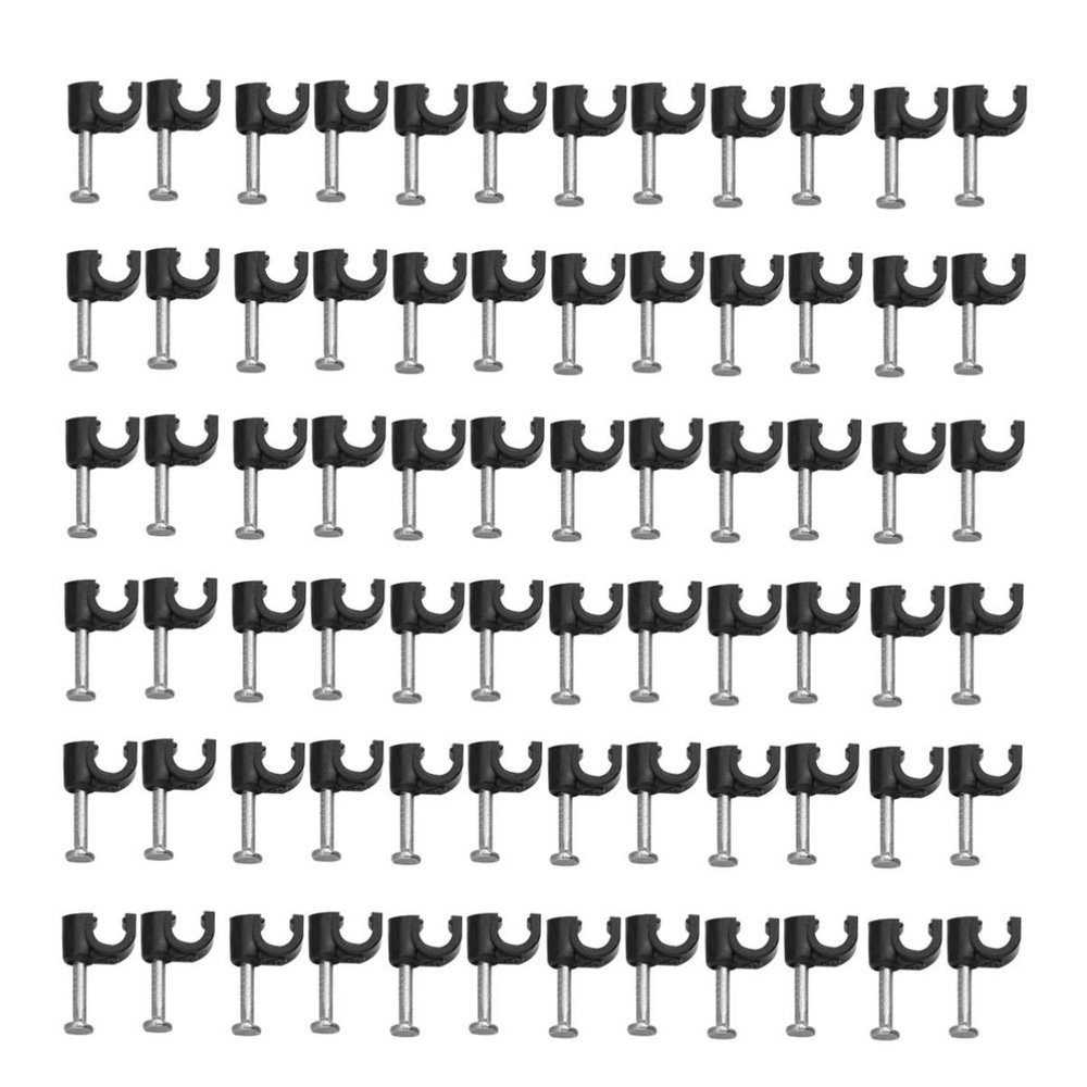 DOITOOL 100pcs Wire Holder Wire Clamp Cable Staples Cable Clamp Tv Stand Tv Mounts Cord Cable Cord Ties for Electrical Cords Cable Wall Clip Cable Holder Coax Cable Pipe Card Organizer