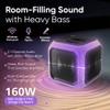 PHILIPS X7207 Bluetooth Party Speaker,160W Wireless Cube Speaker with Powerful Sound and Deep Bass, Supports USB/AUX/TWS, Mic Input and Vibrant 360 Party Lights for an Immersive Experience. view 2