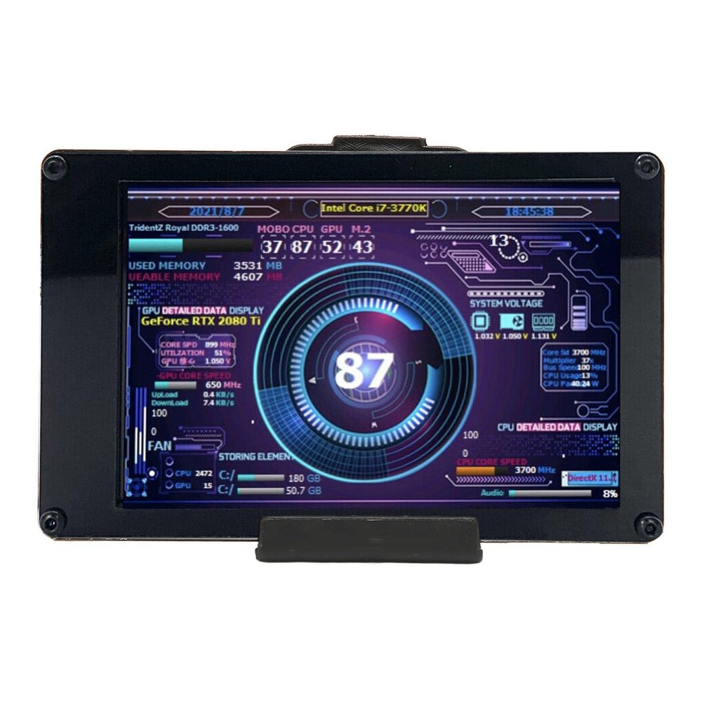 3.5 Inch USB Mini Screen, Computer Temperature Display Screen, PC CPU HDD Monitor for aida64, Mini Computer Temp Monitor for PC Computer Case, Gifts for DIY Lovers