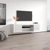 Meble Furniture Dia 01 Modern TV Stand Storage Cabinets and Media Console Engineered Wood, 67.7" W x 15.7" D x 17.7" H White view 3