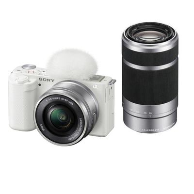Sony ZV-E10 Mirrorless Interchangeable Lens Vlogging Camera with 16-50mm Lens, Black - Bundle with E 55-210mm f/4.5-6.3 OSS High Definition Telephoto Lens