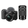 Sony ZV-E10 Mirrorless Interchangeable Lens Vlogging Camera with 16-50mm Lens, Black - Bundle with E 55-210mm f/4.5-6.3 OSS High Definition Telephoto Lens