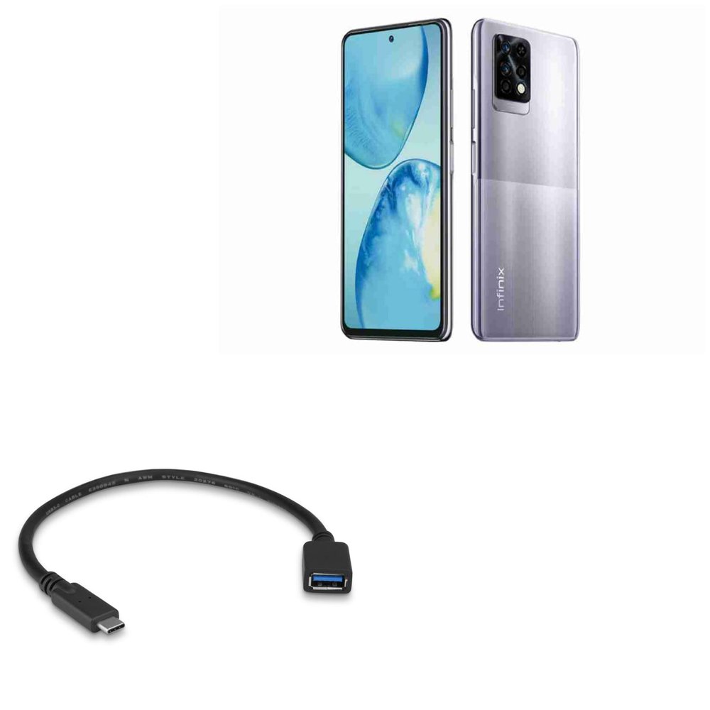 BoxWave Cable Compatible with Infinix Note 10 - USB Expansion Adapter, Add USB Connected Hardware to Your Phone