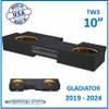 10" Dual Sub Box 2019-2024 Gladiator Subwoofer Enclosure Speaker Box for JL Audio TW3 view 2