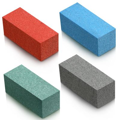 4 Pcs Soft Gummy Stone, Grinding Rubber Gummy Abrasive Block Stone, Snowboard Ski Stone for Removing Rust and Burrs, 50 x 20 x 20 mm (60 Grit Style)