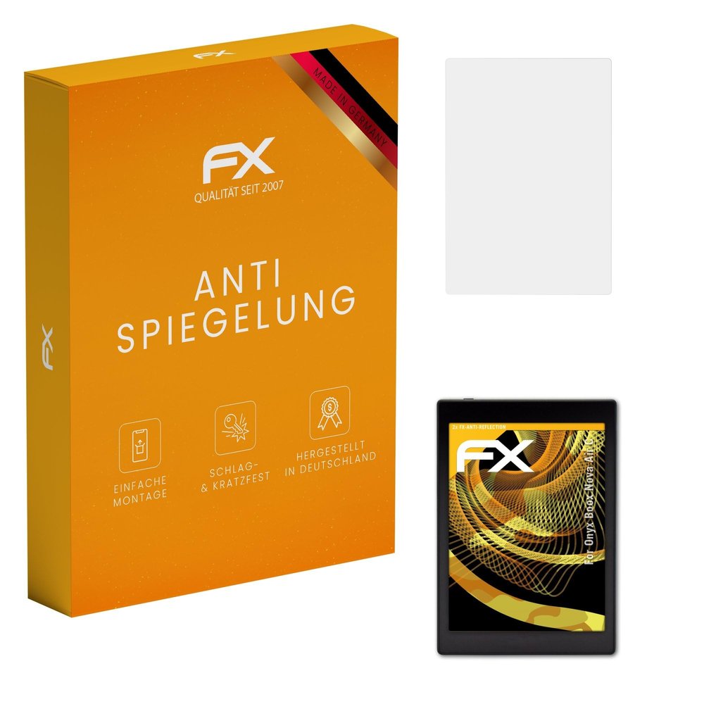 atFoliX Screen Protector compatible with Onyx Boox Nova Air C Screen Protection Film, anti-reflective and shock-absorbing FX Protector Film (2X)