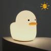 Silicone Duck Night Light for Kids, LED Sleep Nursery Bedside Lamp Rechargeable, with Touch Sensor Timer Parenting Light for Children's Holiday Gift, Yellow view 1