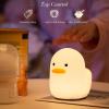 Silicone Duck Night Light for Kids, LED Sleep Nursery Bedside Lamp Rechargeable, with Touch Sensor Timer Parenting Light for Children's Holiday Gift, Yellow view 2