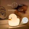 Silicone Duck Night Light for Kids, LED Sleep Nursery Bedside Lamp Rechargeable, with Touch Sensor Timer Parenting Light for Children's Holiday Gift, Yellow view 3