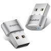 AUEDROT Mouse Jiggler Undetectable Metal USB Mouse Mover with Switch Button, Automatic Mini Mouse Shaker with 2 Jiggle Modes, Plug and Play, Keep Computer/Laptop Awake, Silver, 2 PCS view 1