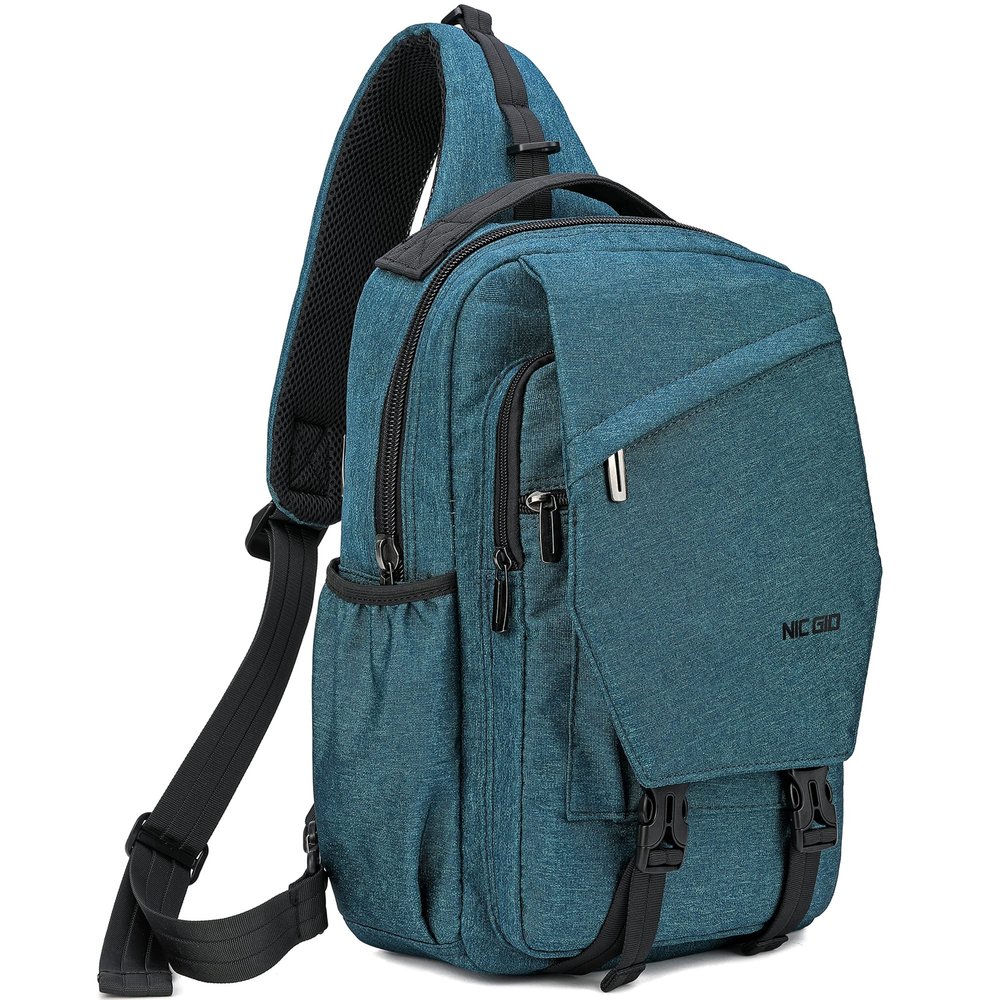 NICGID Sling Bag Backpack, 13.3'' Laptop Bag Crossbody Shoulder Chest Backpacks Travel Outdoors for Men Women