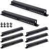8 Pieces 19 Inch Cable Manager 1U 24 Slot Horizontal Server Rack Mount Cable Management Organizer Raceway Metal Finger Duct with Cover and Screw for Wire Network Wall Cord, Black view 1