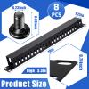 8 Pieces 19 Inch Cable Manager 1U 24 Slot Horizontal Server Rack Mount Cable Management Organizer Raceway Metal Finger Duct with Cover and Screw for Wire Network Wall Cord, Black view 3