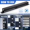 8 Pieces 19 Inch Cable Manager 1U 24 Slot Horizontal Server Rack Mount Cable Management Organizer Raceway Metal Finger Duct with Cover and Screw for Wire Network Wall Cord, Black view 4