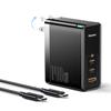 Baseus 140W USB C Wall Charger PD 3.1 with 3.3ft USB C to C Cable, 3-Port GaN5 Charger for Laptops, iPad Pro, iPhone 15/Pro/14/13 Series, Galaxy S23/S22, MacBook Pro 16'', Steam Deck, Black view 1