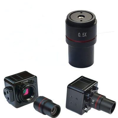 1pcs microscope CCD adapter lens 0.5x reduction lens CCD camera relay lens electronic eyepiece C interface (With adapter)