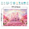 SJOLOON Castle Backdrop Sping Pink Flower Kids Birthday Party Banner Rainbow Photography Background Studio Props 12443(8x6FT) view 4