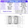 12MP 16mm 1/1.7" Fixed Focus Lens f/2.4 C Mount Machine Vision High Resolution Industrial Camera Manual Lris Lenses view 2