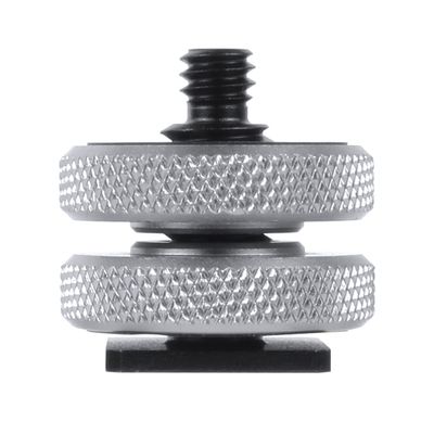 FEICHAO 3/8" to 1/4" Dual-Layer Hot Shoe Holder for Microphone Light Connection Compatible with Hero 13, OSMO 360, Osmo Action (Hot Shoe Seat)