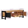 vidaXL TV Stand, TV Unit for Living Room, Sideboard with Storage, Entertainment Center Media Unit Cupboard, Industrial Style, Solid Wood Mango view 2