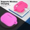 ATUAT for AirPods Pro 2nd Generation Case Cover, Protective Silicone Skin Accessories with Keychain for Women Men for Apple AirPods Pro Gen 2(2022), Front LED Visible-Fluorescent Pink view 4