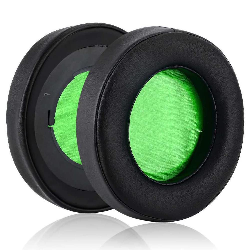 Kraken Pro 7.1 V2 Earpads Replacement Protein Leather Headphones Ear Pads Cushions Cover Repair Parts Compatible with Razer Kraken Pro 7.1 V2 Gaming Headsets (Green)