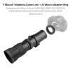 Andoer MF Camera Super Telephoto Zoom F/8.3-16 420-800mm T Mount + Filter Set UV/CPL/FLD +2X 420-800mm Teleconverter Lens + T2-AI Adapter Ring Replacement view 4