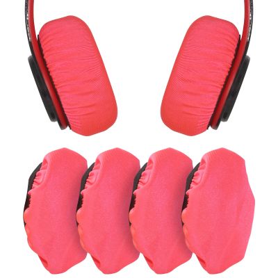 2 Pairs Headphone Ear Covers Replacement, PChero Fabric Earpad Cover Protectors with Stretchable and Washable Cloth for Wireless Wired Over The Ear Headphones (Fit 3.5" - 4.3", Pink)