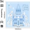 10x10ft Ice Castle Princess Happy Birthday Photography Backdrops Blue Cartoon Theme Baby Show Banner Background for Photo Prop view 3